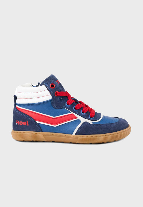Koel Shoes Danish high-cut sneaker - Læder Basketstøvle - Blå/rød