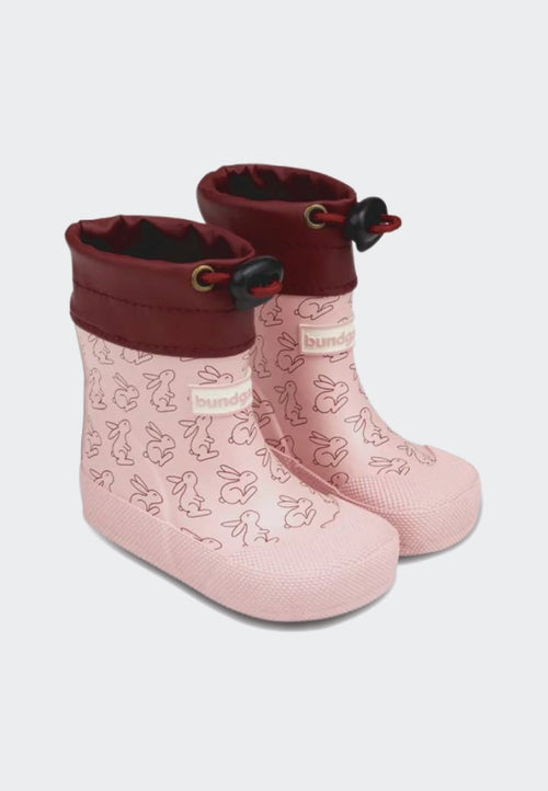 Bundgaard Cover gummistøvler - Blød naturgummi - Lyserød med kaniner