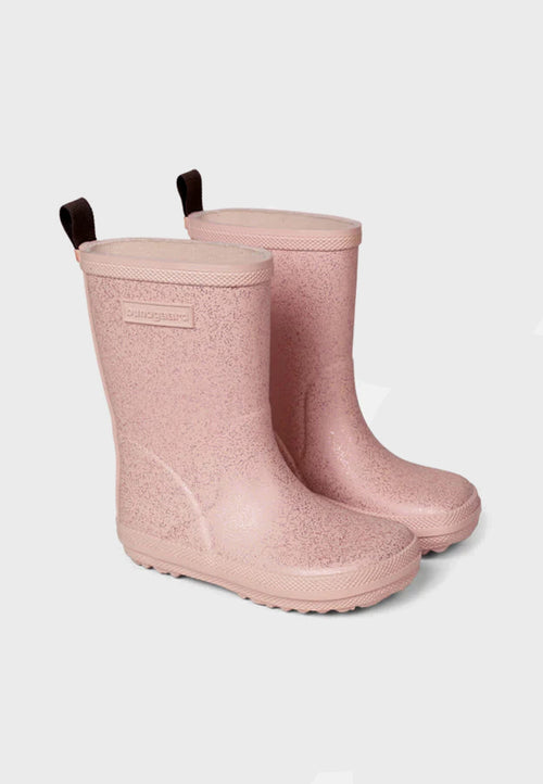 Bundgaard Gummistøvle Charly - Naturgummi - Lyserød Glitter