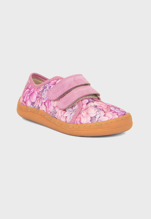 Froddo sneaker - Lyserød Blomster - Canvas barfodssko