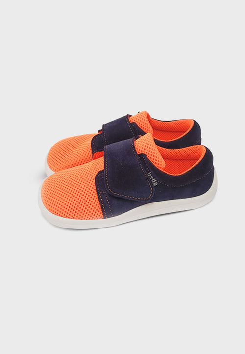 Beda low-cut sneaker Mandarine - Læder/mesh - Navy og orange