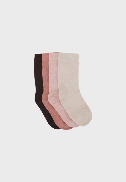 Bundgaard River 4-pak - Bambus Strømper Ember - Lyserød/rosa mix