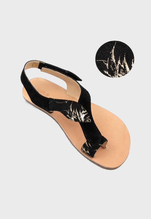 Lang.S/Tikki Soul Twilight sandal - Sort/guld