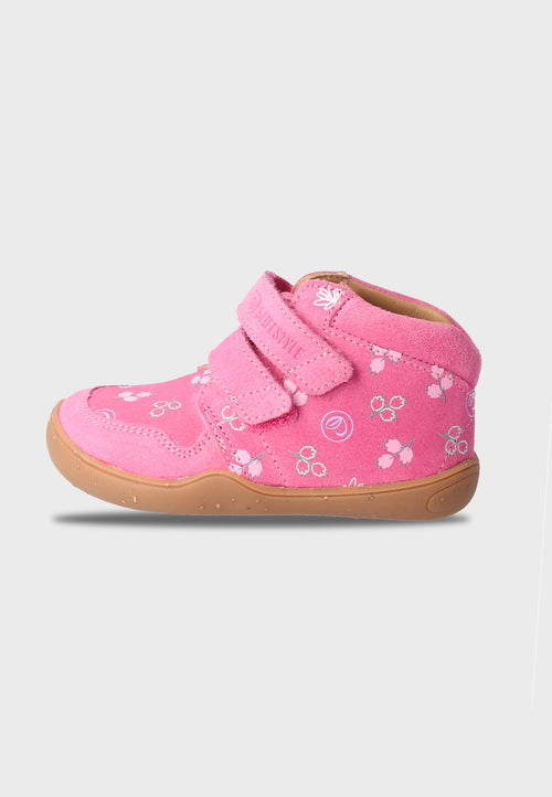 bLifestyle - Raccoon mid-cut sneaker i læder - Pink med blomster