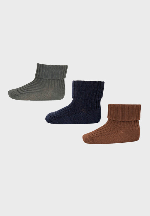 MP Denmark 3-pak - Brun, grøn, grå no. 34 - Uldstrømper