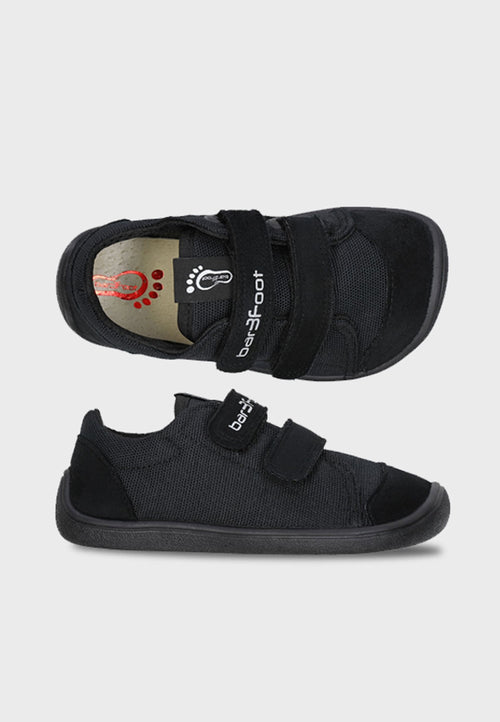 3F BAR3FOOT Sneakers - Velcro - Sort - Vegansk - Barfodssko
