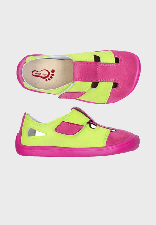 3F BAR3FOOT - Barfodssandal - Pink & Grøn
