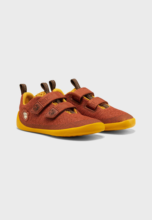 Affenzahn Sneaker - Knit Happy Lion - Vegansk Barfodssko - Orange og gul