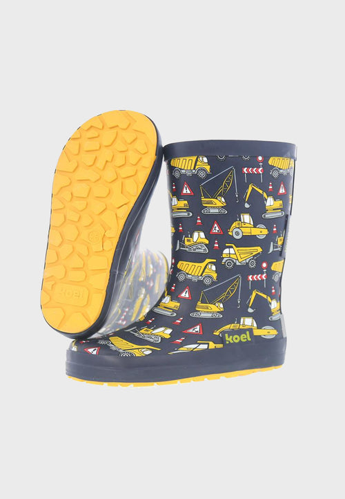 Koel Shoes - Navy med lastbiler - Barfodsgummistøvler